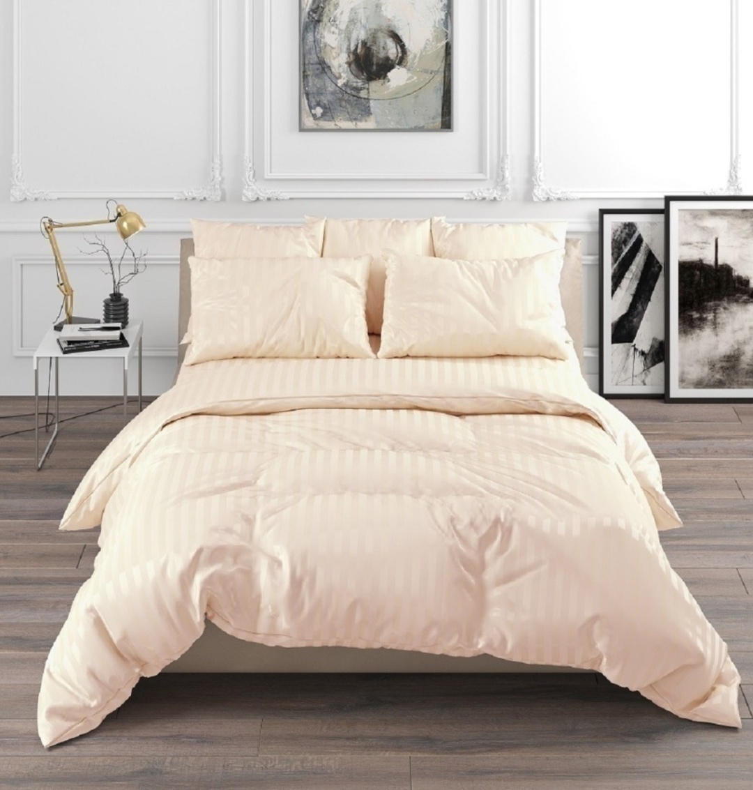 КПБ 2сп страйп-сатин Viola <СС-024 бежевый Скидка Акция26>