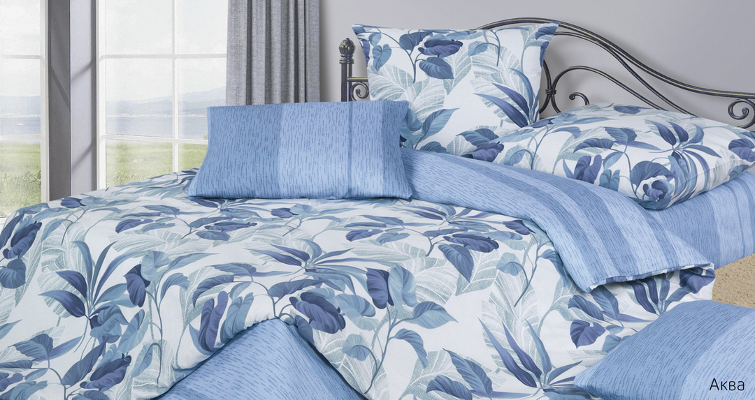 КПБ 1,5сп сатин Гармоника <Аква>