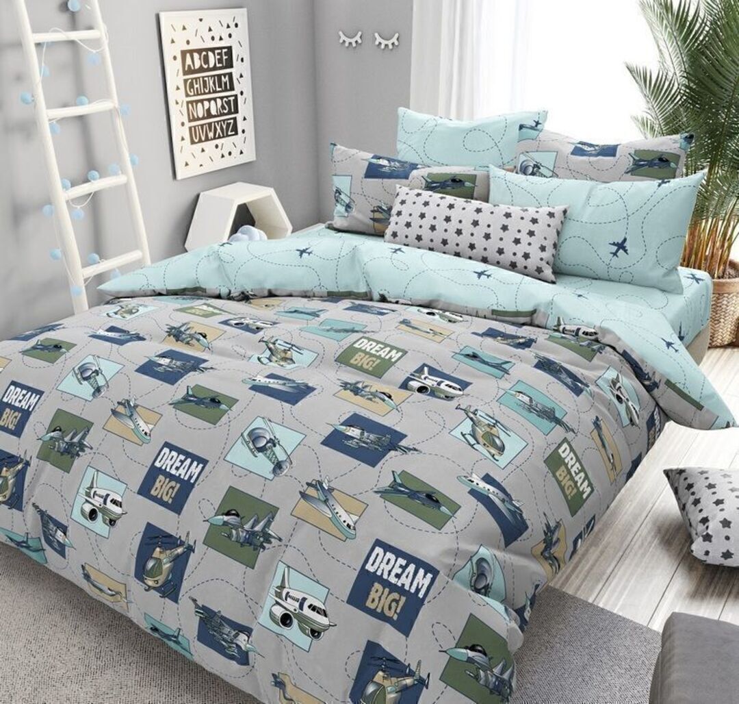 КПБ детский 1,5сп поплин Люксор <Самолеты>