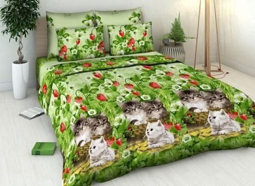 КПБ 1,5сп бязь Василиса/Delight <4313-1 Котята Скидка 50%>