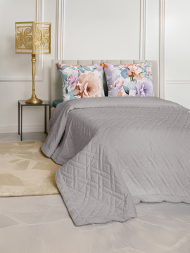 Покрывало стеганое велюровое ADRIA Decor Magic, GRANDE, DOVE<GRANDE, 240*260, Евро-макси, DOVE>