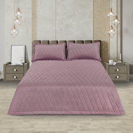 Покрывало ультрастеп Bellini с наволочками 50*70-2шт п/э Марианна, 60, пыльная роза<60, 240*260, Евро-макси, пыльная роза>