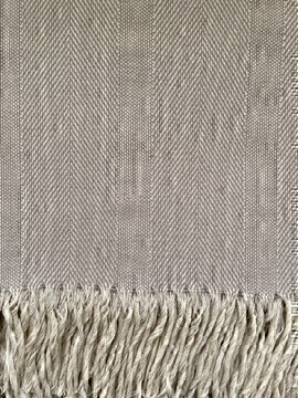 Плед Елочка с бахромой Влади, белый-бежевый, 9050165